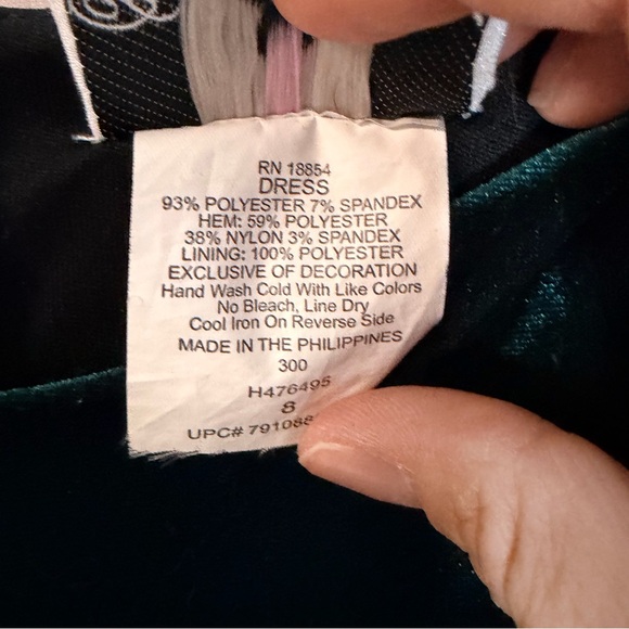 Rare Editions Dark Green Velvet Formal Dress with Rhinestone Waist - Picture 10 of 10